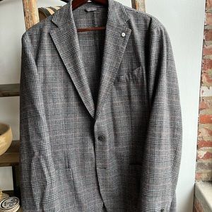 L.B.M. Luigi Bianci Italian Wool Plaid Sport Coat